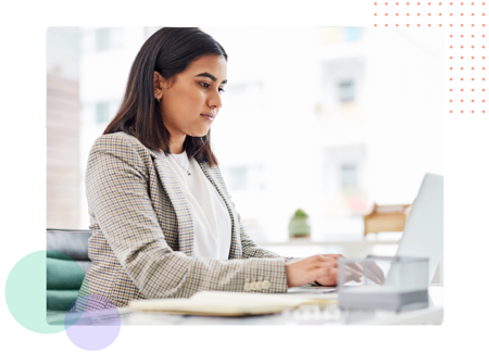 woman using computer